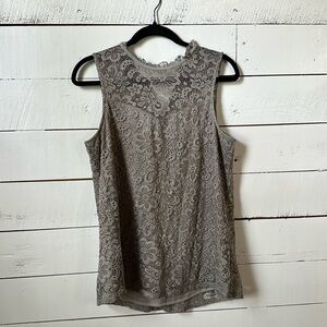 Women’s lace high neck tank top